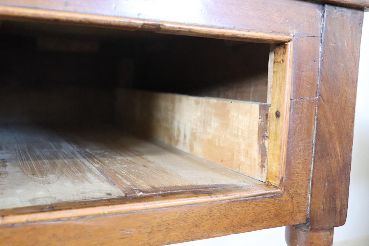 18th Century Italian Louis XVI Solid Walnut Wood Antique Writing Desk For Sale 8