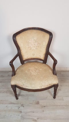 18th Century Italian Louis XVI Walnut Armchair