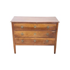 Antique 18th Century Italian Louis XVI Walnut Commode or Chest of Drawer
