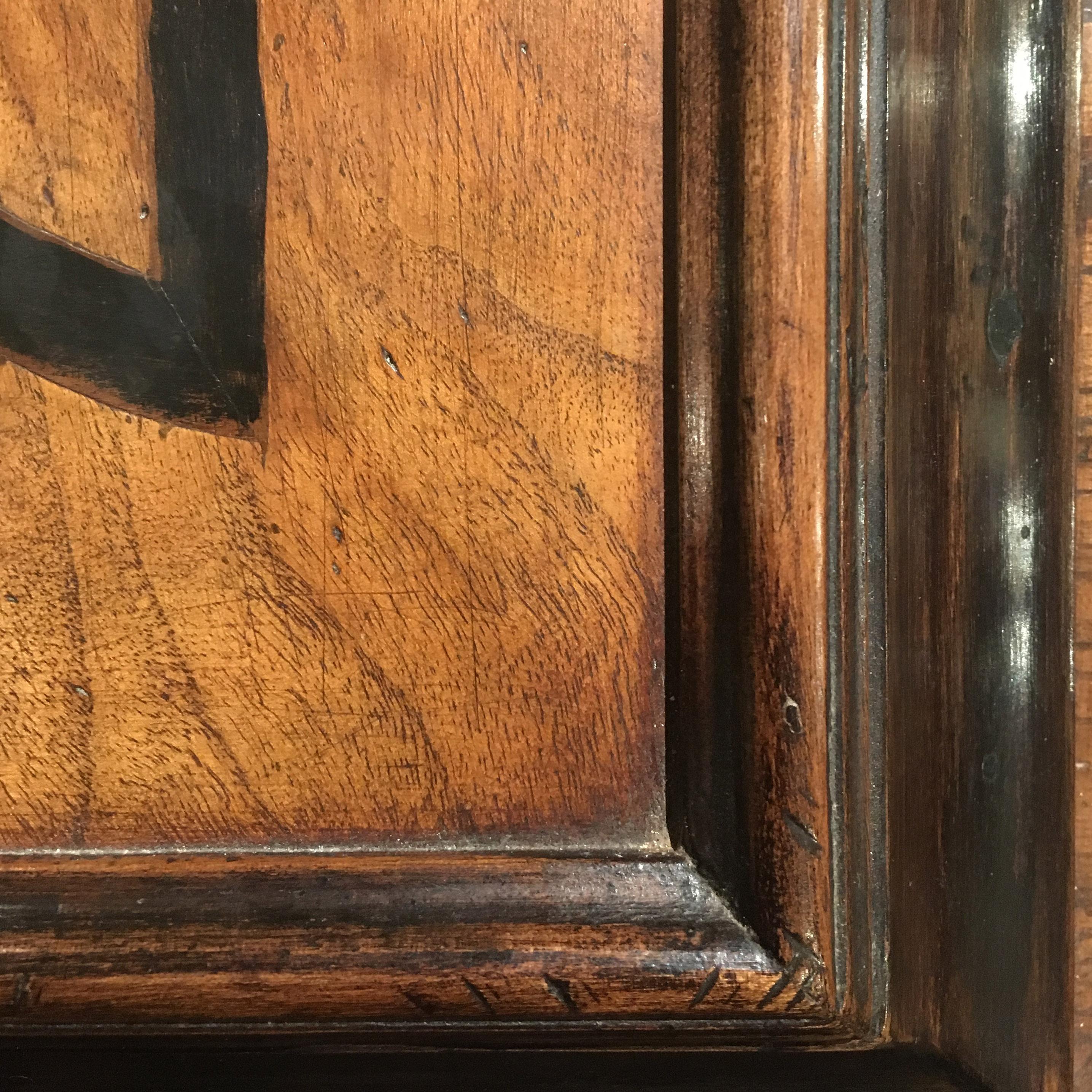 18th Century Italian Louis XVI Walnut Root, Solid and Ebonized Walnut Bureau For Sale 2