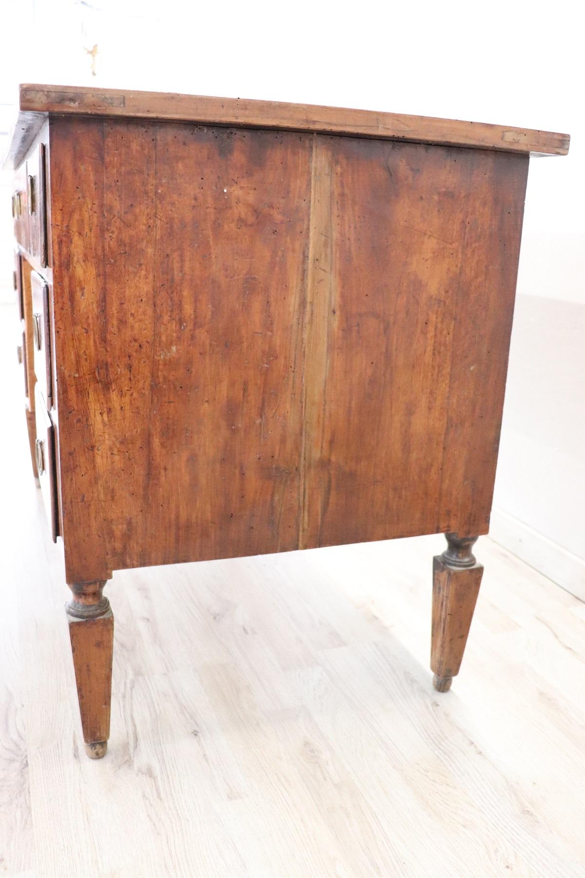 18th Century Italian Louis XVI Walnut Wood Antique Writing Desk 6
