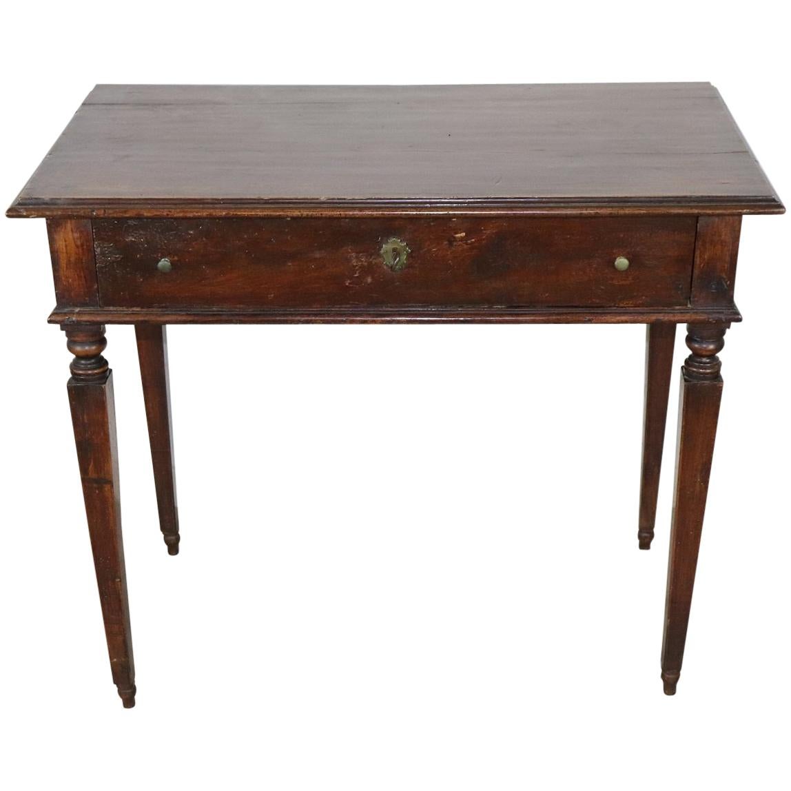 18th Century Italian Louis XVI Walnut Wood Writing Desk