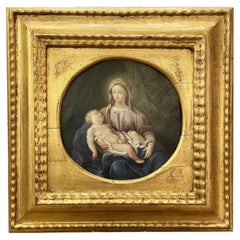 18th Century Italian Madonna and Child Roman School Girolamo Pesci Attributed 