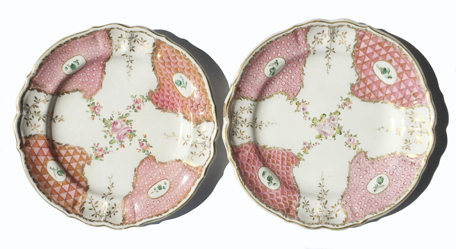 Antichi piatti rosa in maiolica italiana di Pasquale Rubati Milano, 1780 circa in vendita 4