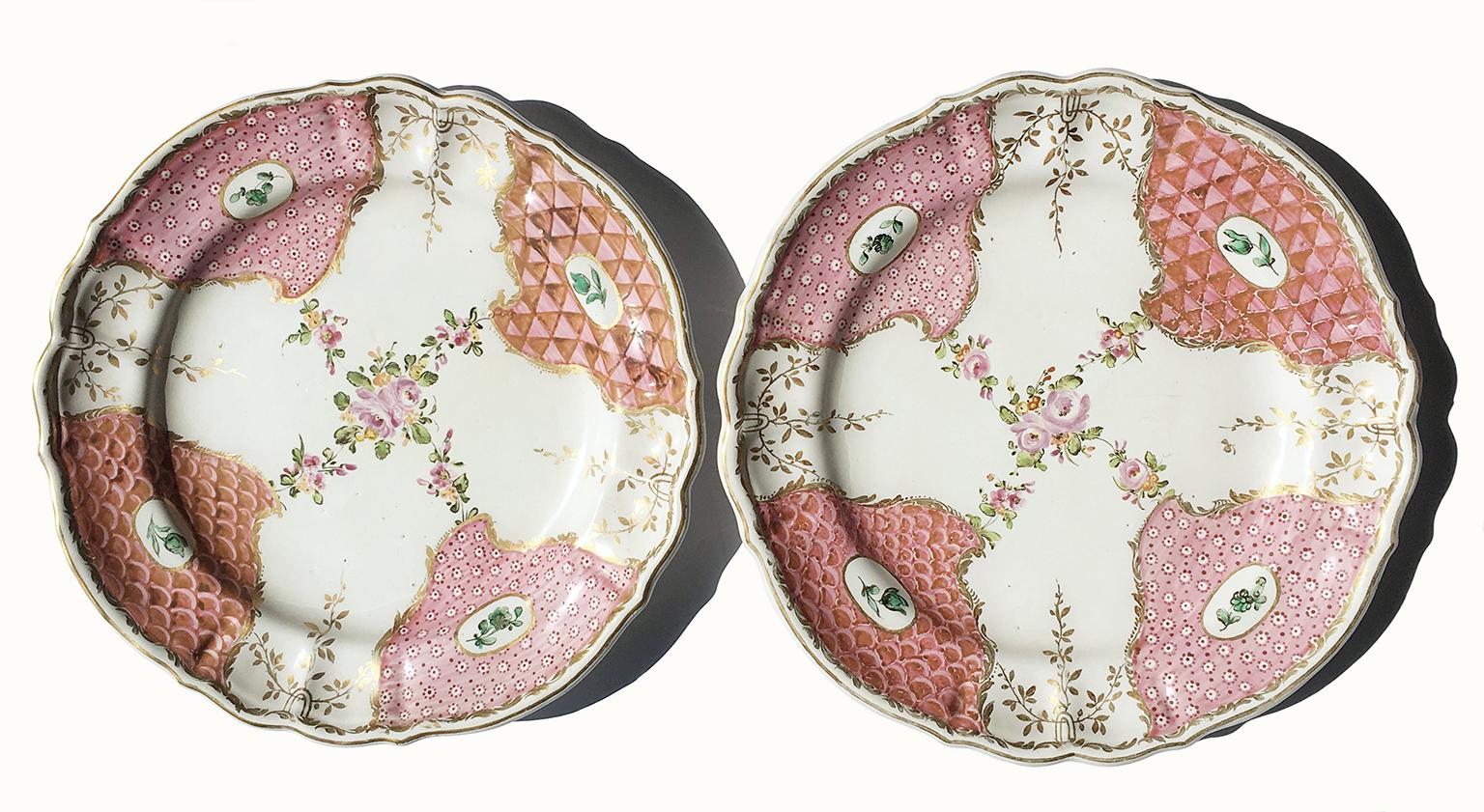 Antichi piatti rosa in maiolica italiana di Pasquale Rubati Milano, 1780 circa in vendita 6