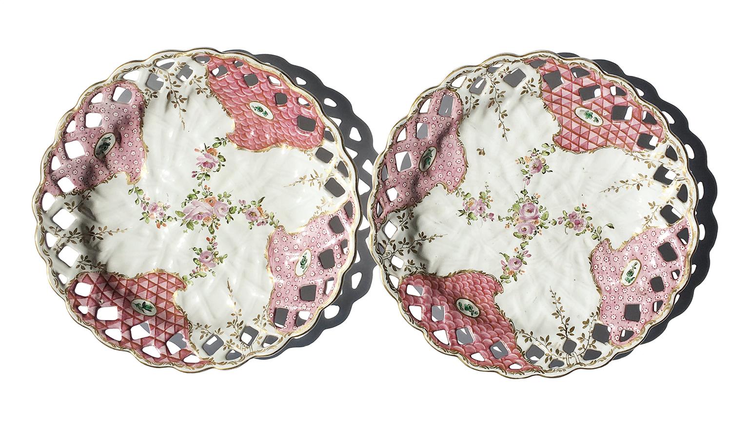 Antichi piatti rosa in maiolica italiana di Pasquale Rubati Milano, 1780 circa in vendita 7