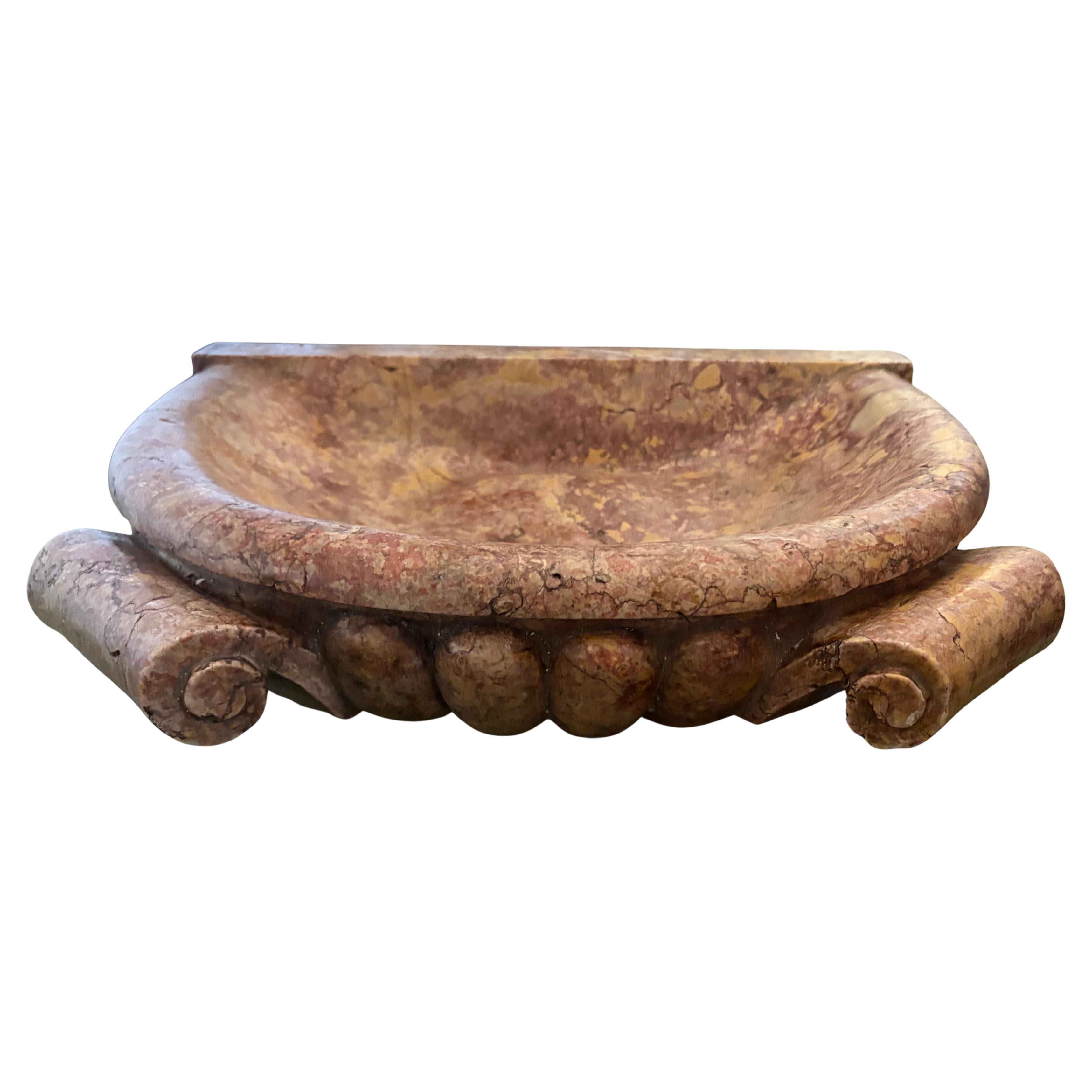 18th Century Italian Marble Bowl Or Holy Water Font