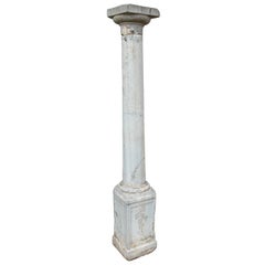 18th Century Italian Marble Column with Rectangular Base