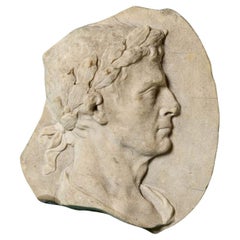 18th Century Italian Marble Plaque of a Roman Emperor