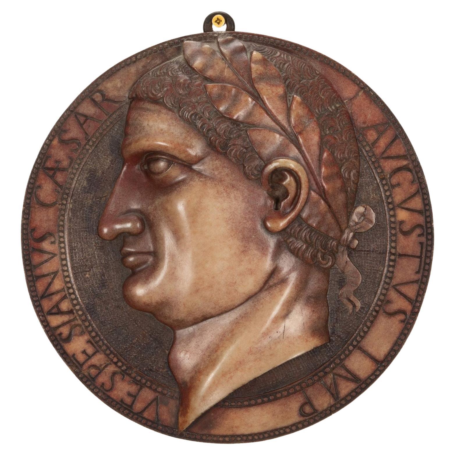 18th Century Italian Marble Relief of Roman Emperor Vespasian