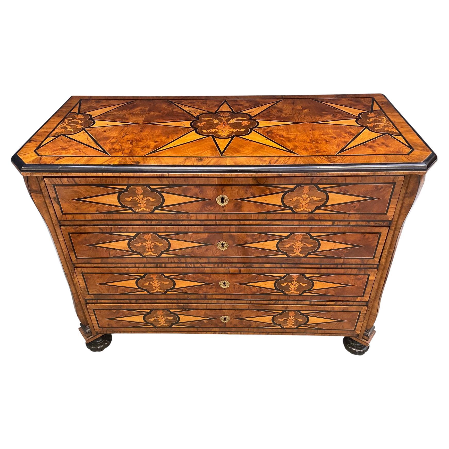 18th Century Italian Marquetry and Inlay Commode