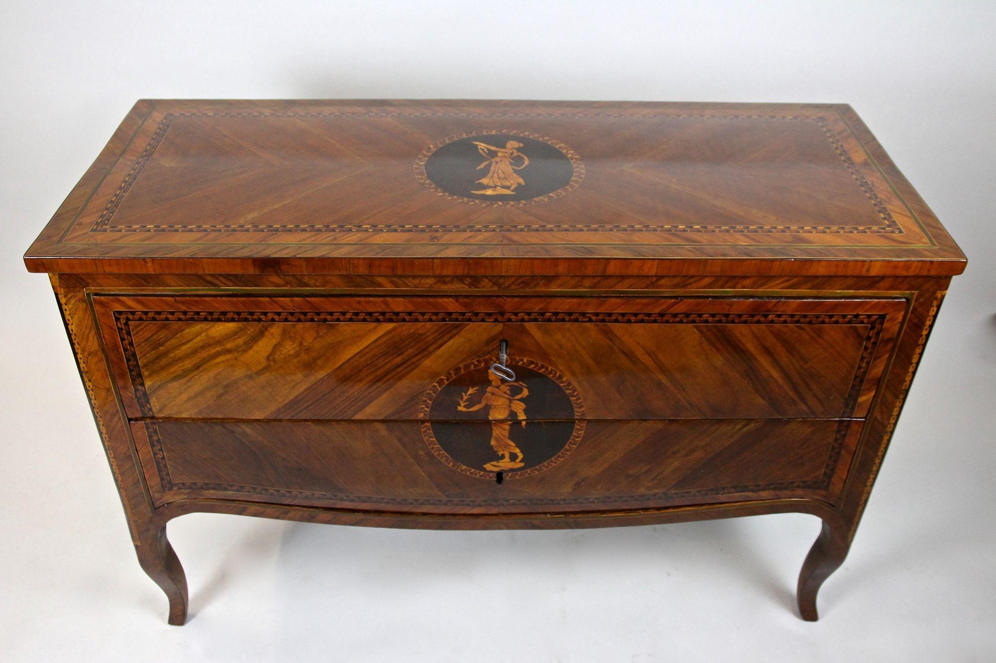 18th Century Italian Marquetry Chest Of Drawers Museum Quality, Milan ca. 1760 For Sale 1