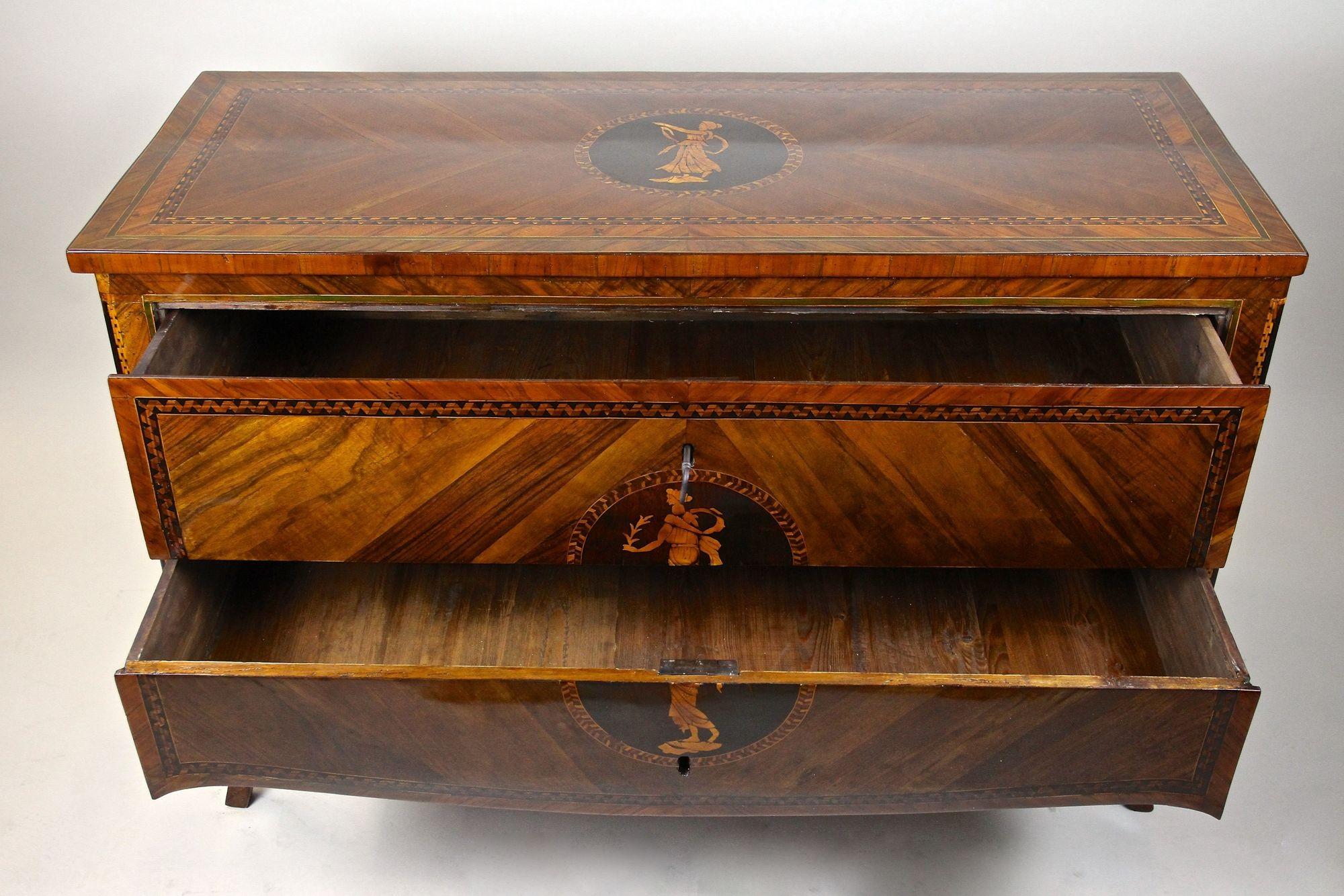 18th Century Italian Marquetry Chest Of Drawers Museum Quality, Milan ca. 1760 For Sale 2