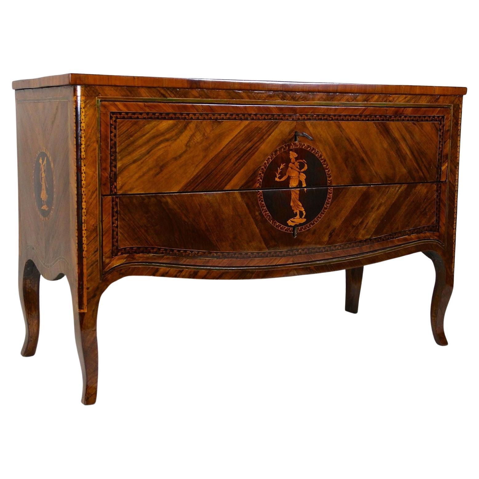 18th Century Italian Marquetry Chest Of Drawers Museum Quality, Milan ca. 1760 For Sale