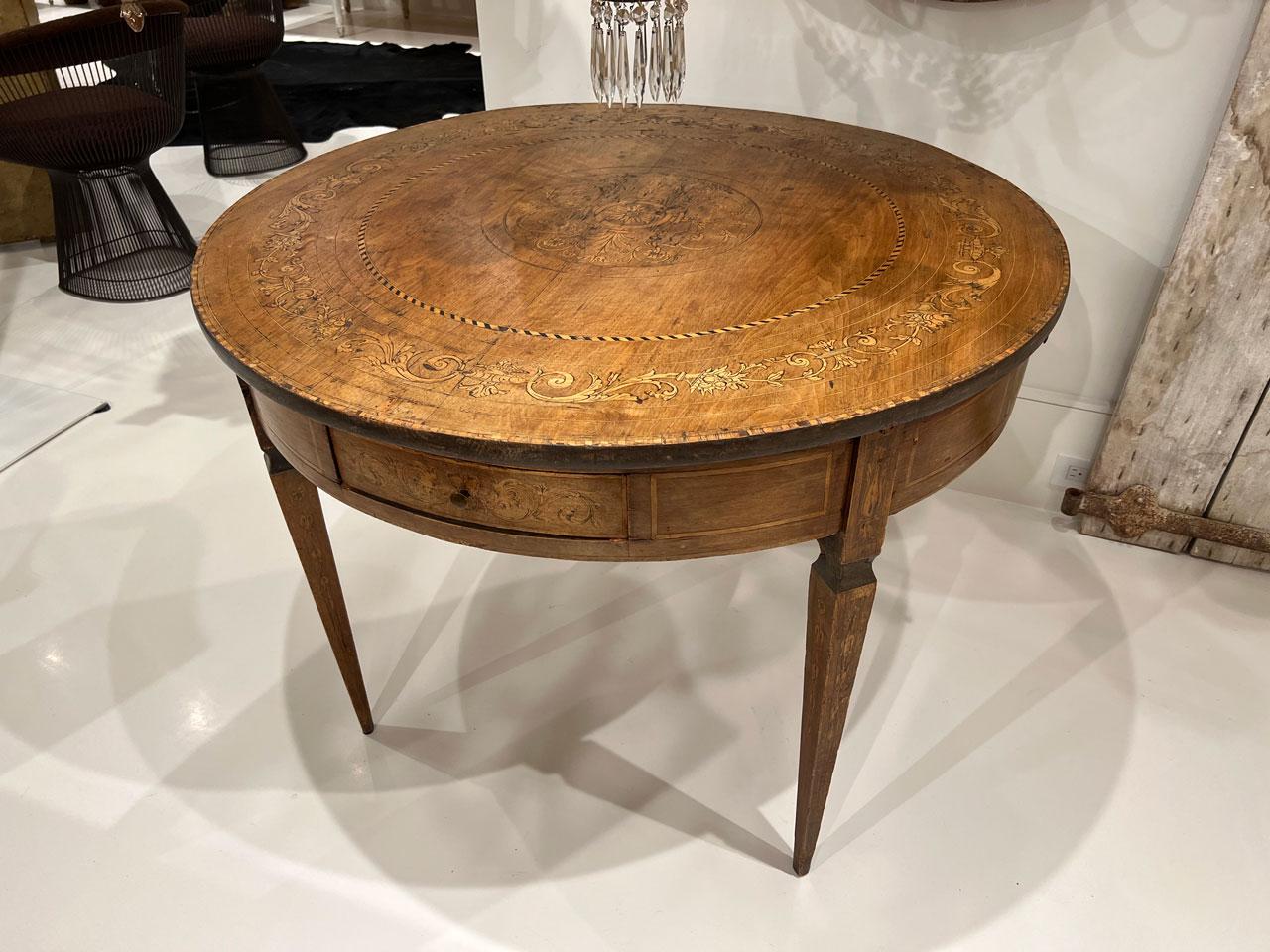  Italian Marquetry Table, 18th Century In Good Condition In New Orleans, LA