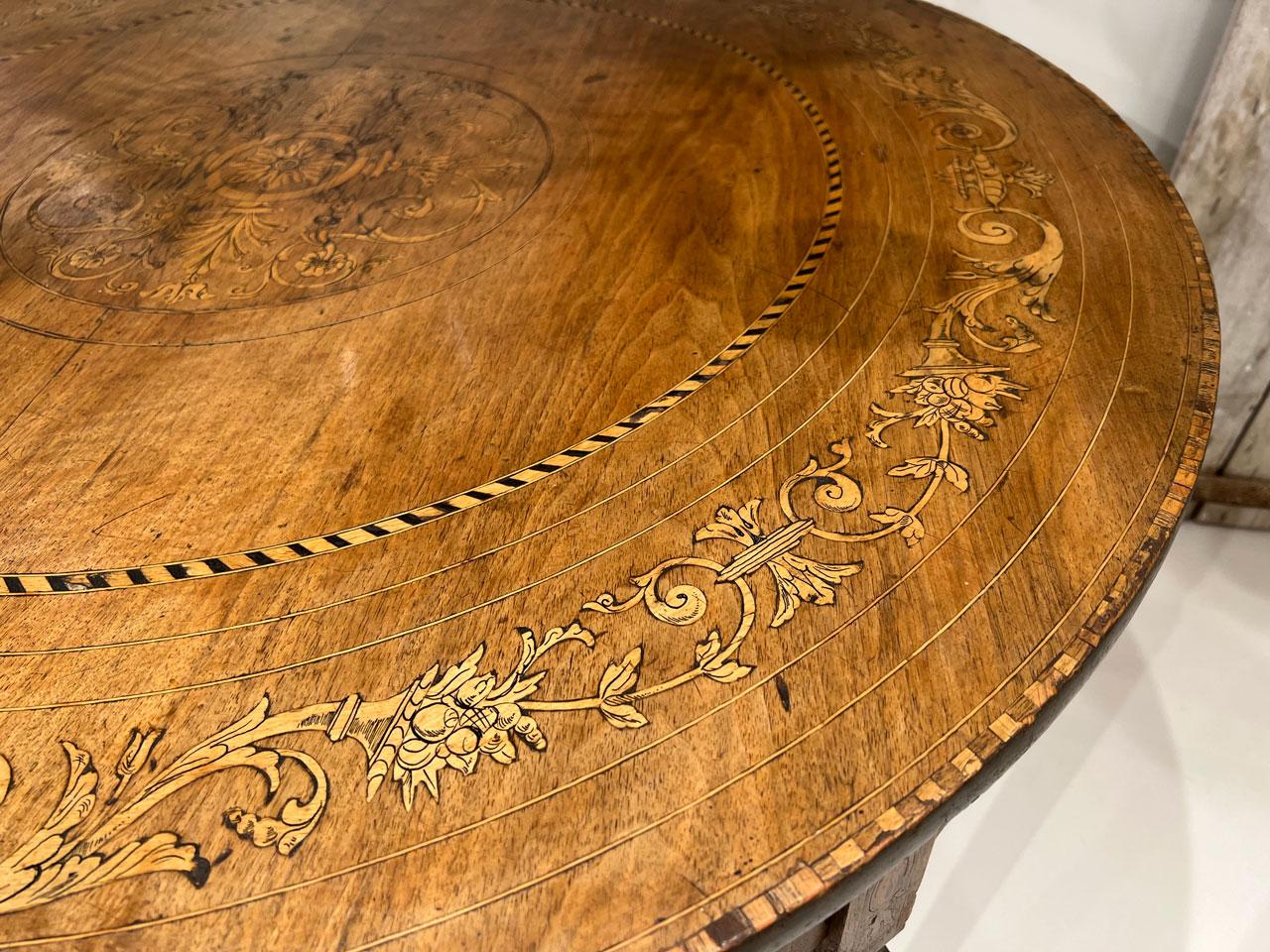  Italian Marquetry Table, 18th Century 2