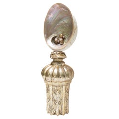 18th Century Italian Mecca Base with Iridescent Abalone Shell and Baroque Pearls