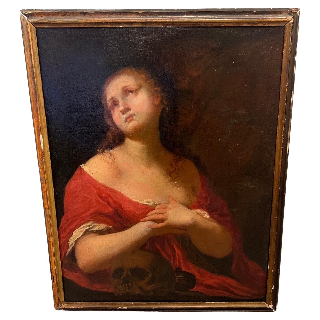 18th Century, Italian 'Memento Mori' Old Master School of Guido Reni For Sale