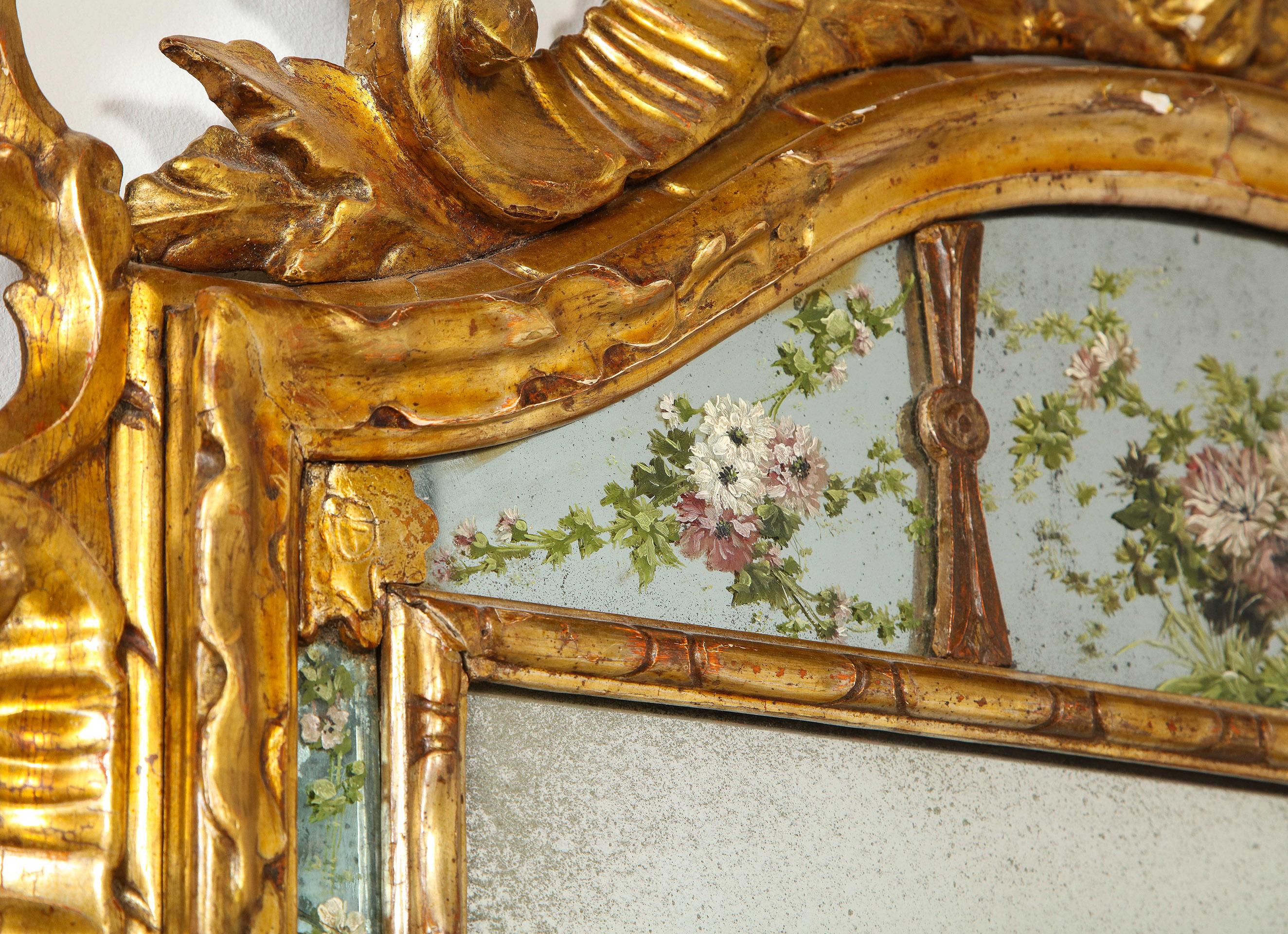 Giltwood 18th Century Italian Mirror For Sale
