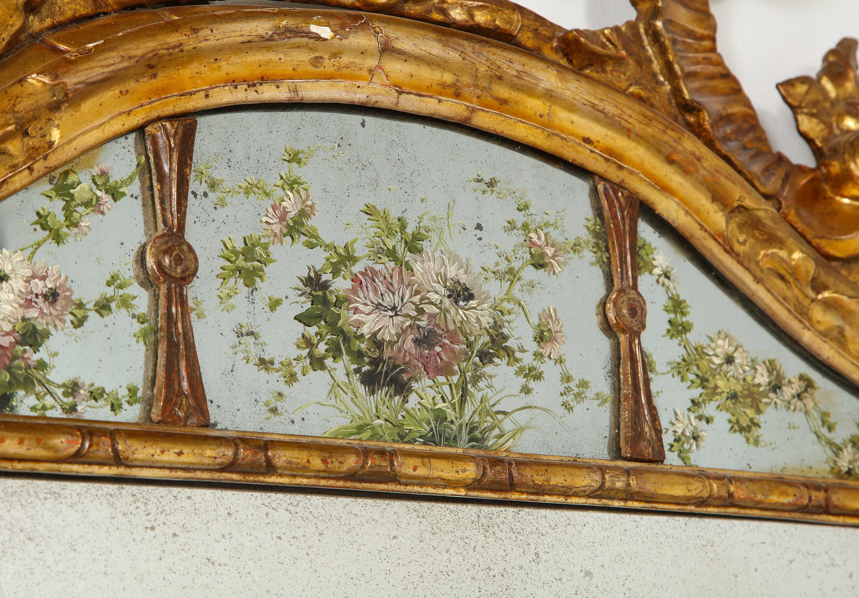 Italienischer Spiegel aus dem 18. Jahrhundert (Vergoldetes Holz) im Angebot