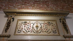 18th Century Italian Mirror in Carved Wood with Vegetable and Frutal Patterns