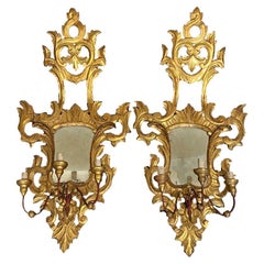 Antique 18th Century Italian Mirrors with Sconces