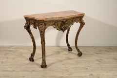 18th Century, Italian Naples Baroque Carved Wood Console
