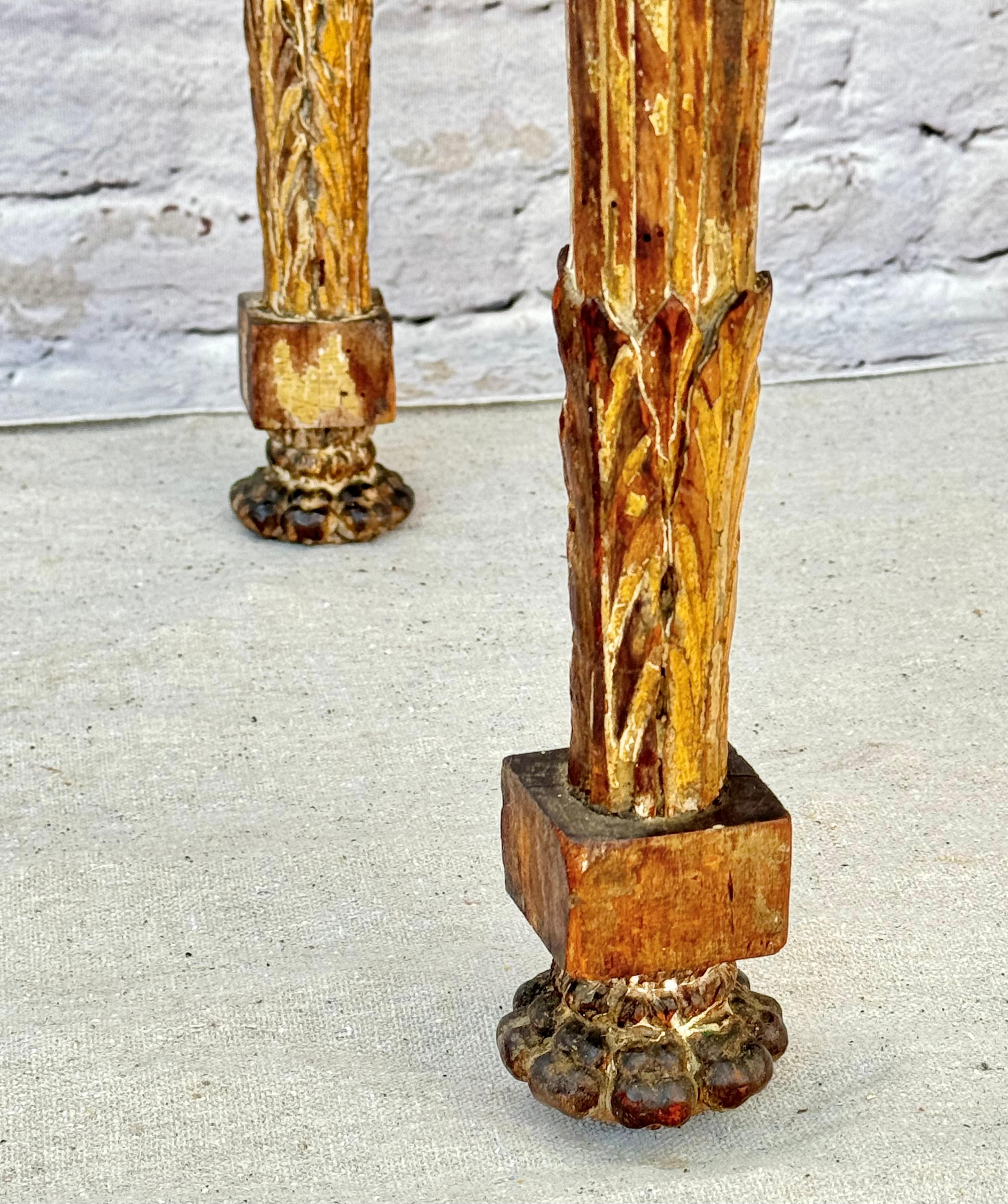 18th Century Italian Neoclassic Giltwood Carved Console Table Breche Marble Top 3