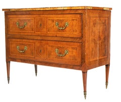 18th Century Italian Neoclassic Inlaid Walnut Commode