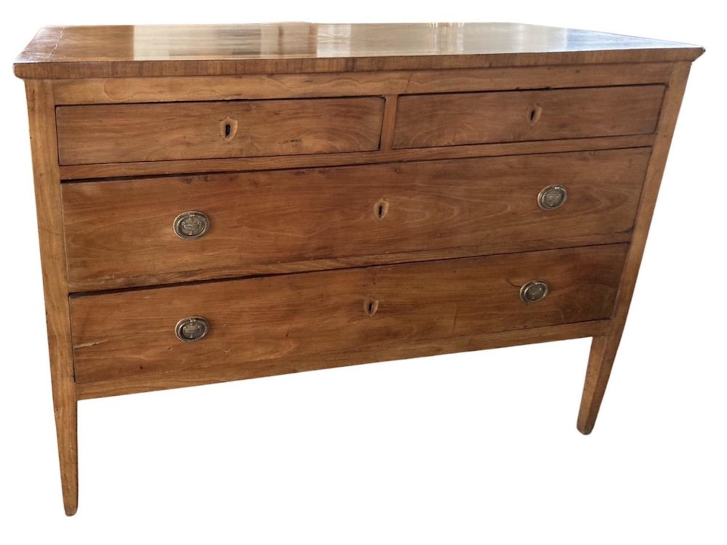18th Century Italian Neoclassic Walnut Commode / Chest of Drawers With Inlay 8