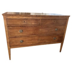 18th Century Italian Neoclassic Walnut Commode / Chest of Drawers With Inlay