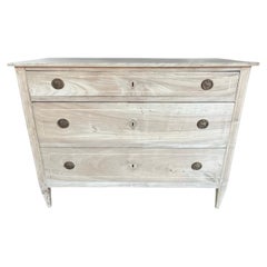 18th Century Italian Neoclassical Bleached Cherry Commode With Inlay