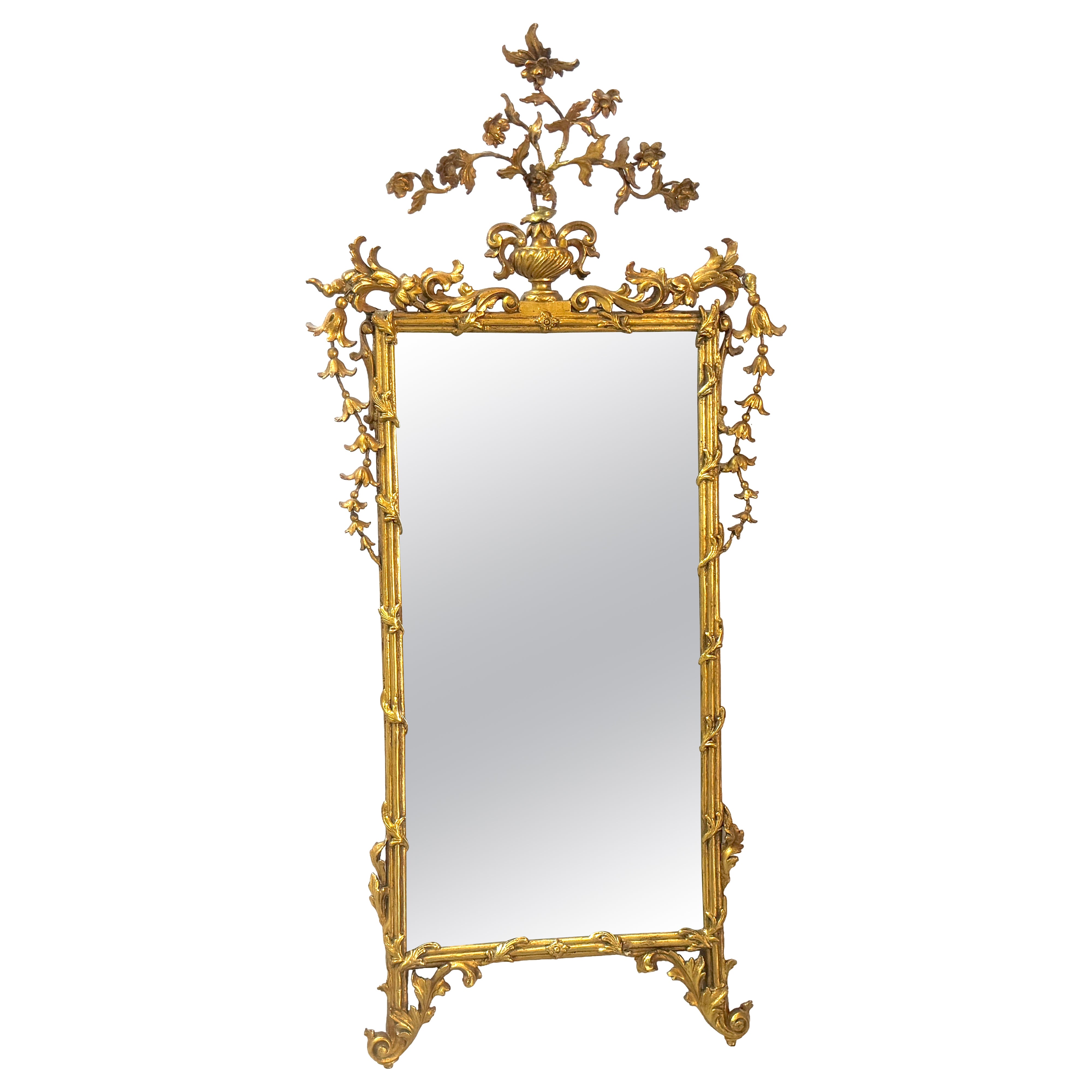 Miroir en bois sculpté néoclassique italien du XVIIIe siècle en vente
