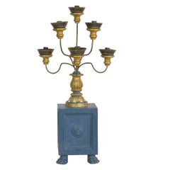 18th Century Italian Neoclassical Carved Wooden Candleholder / Girondole