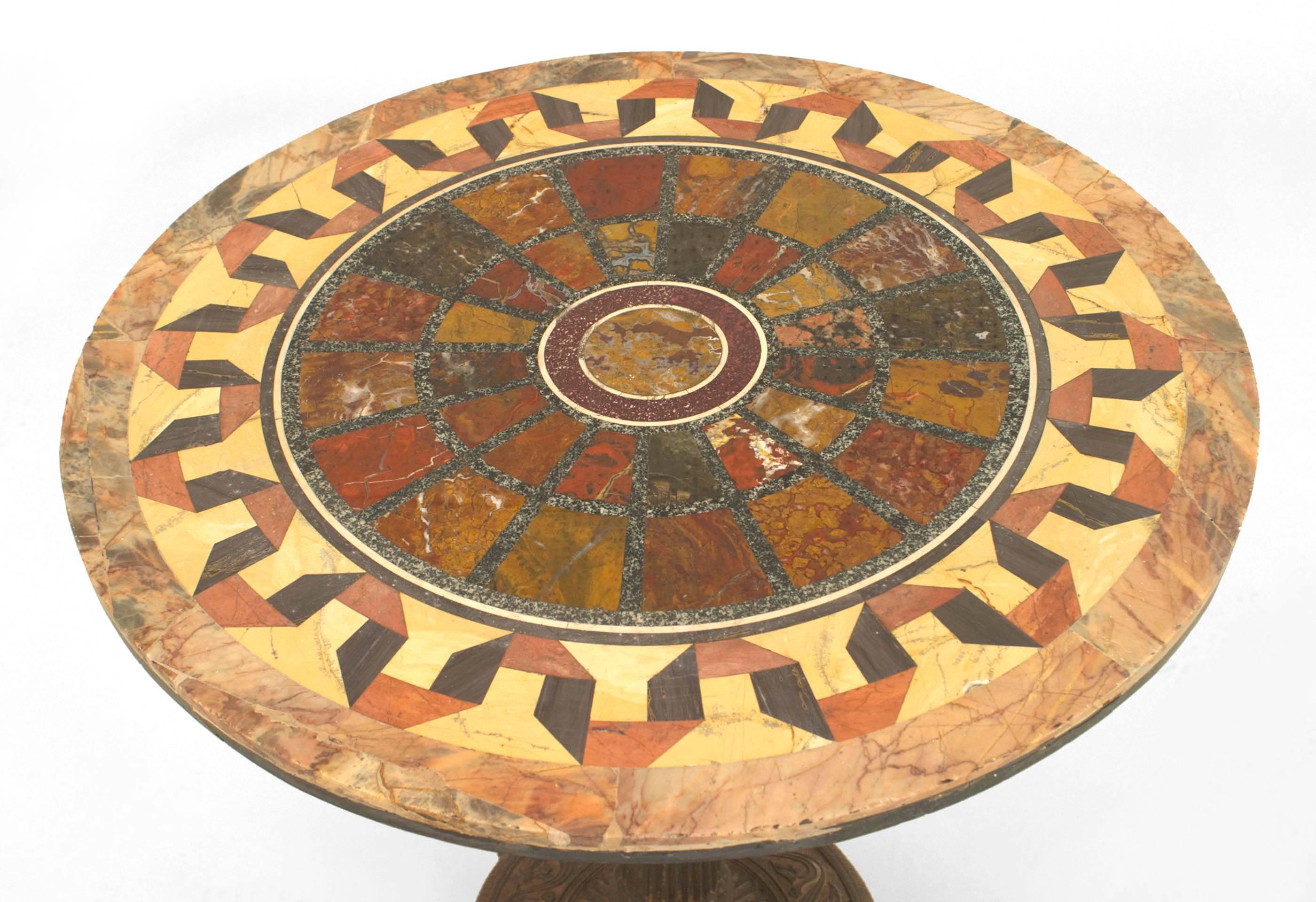 Neoclassical Italian Neo-Classic Geometric Marble End Table For Sale