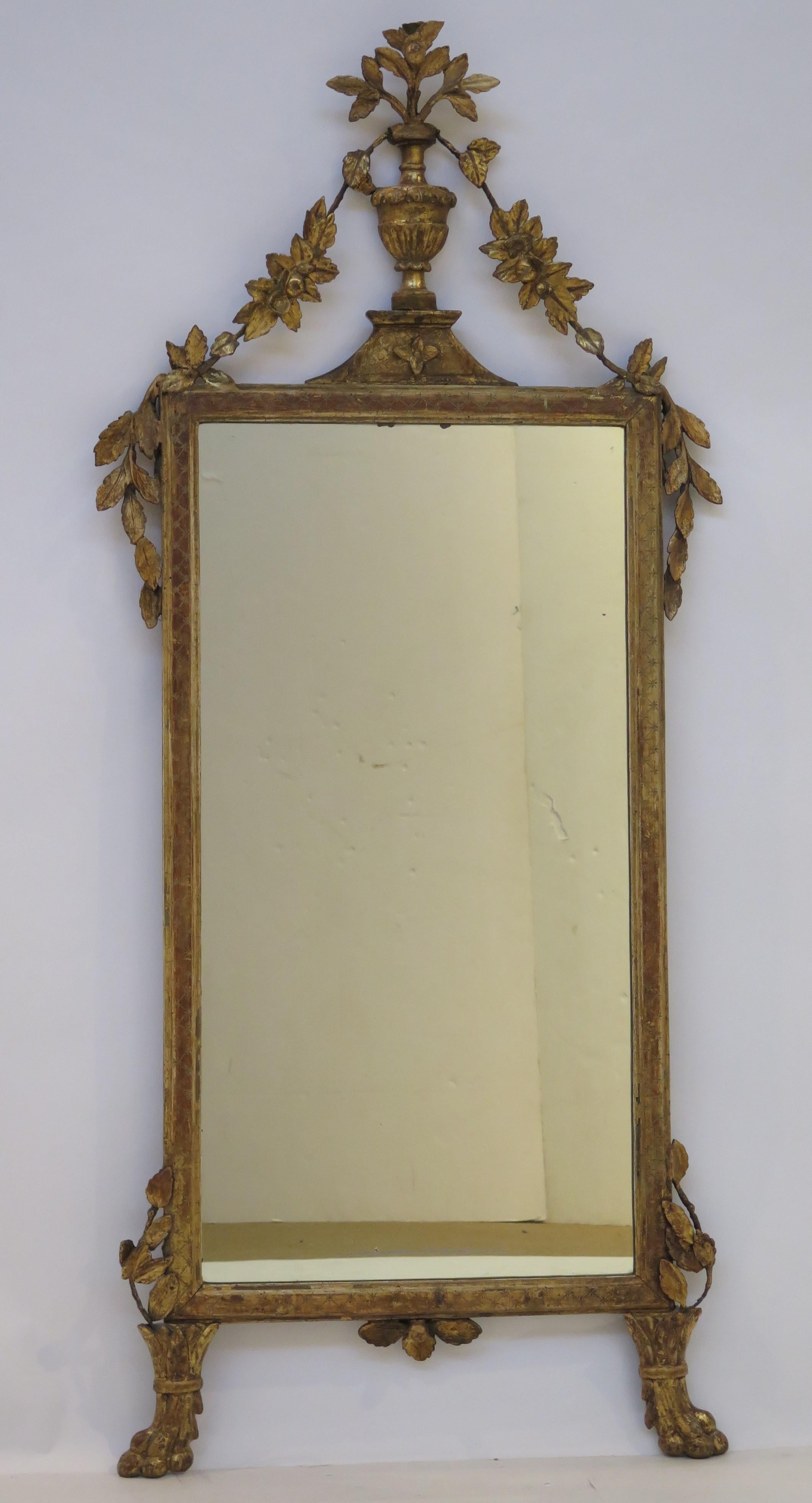 Neoclassical A Italian Neoclassic Giltwood Mirror