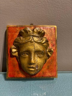 18th Century Italian Neoclassical Giltwood Masks, Hand Carved