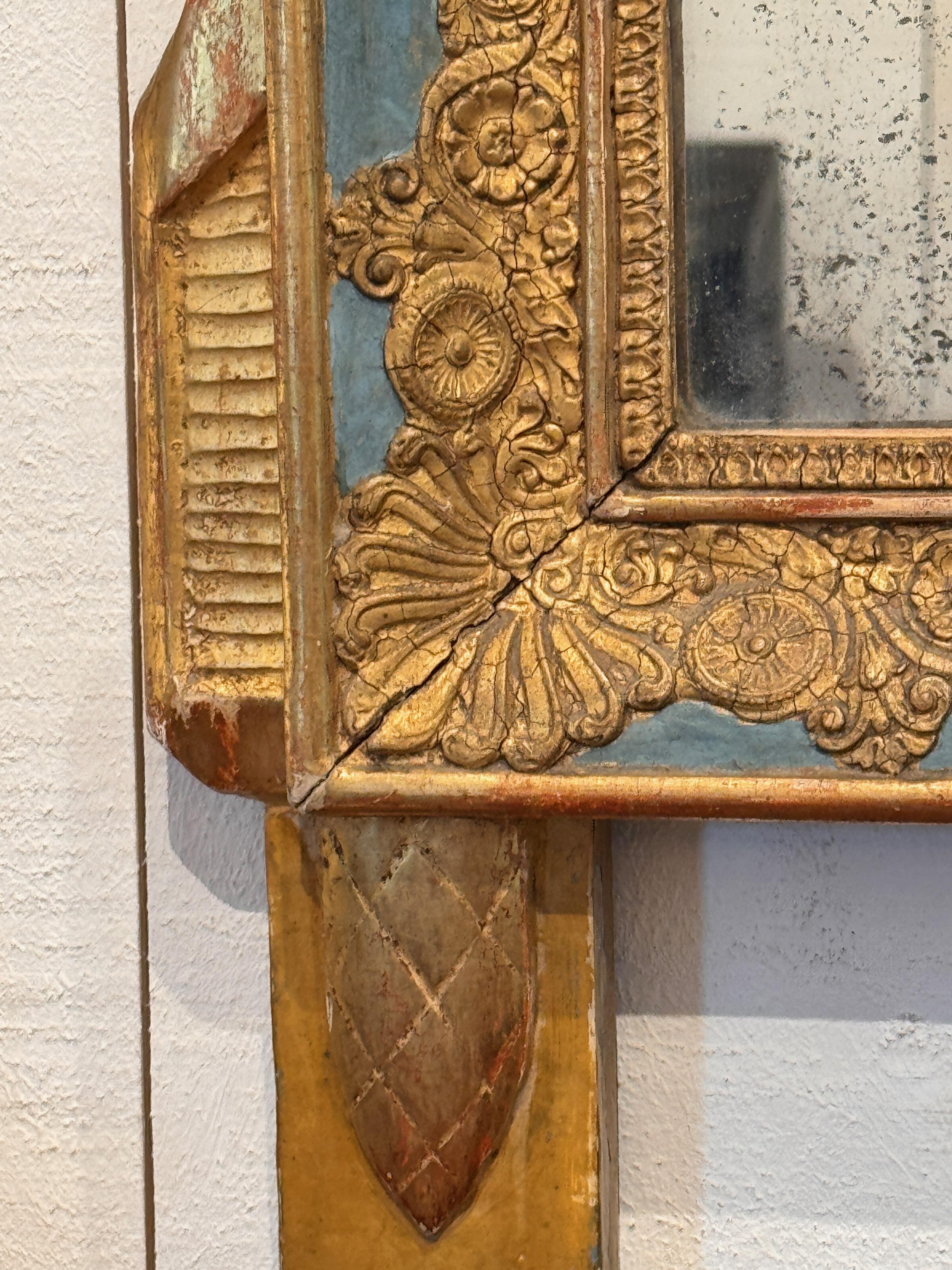 18th Century Italian Neoclassical Giltwood Mirror For Sale 4