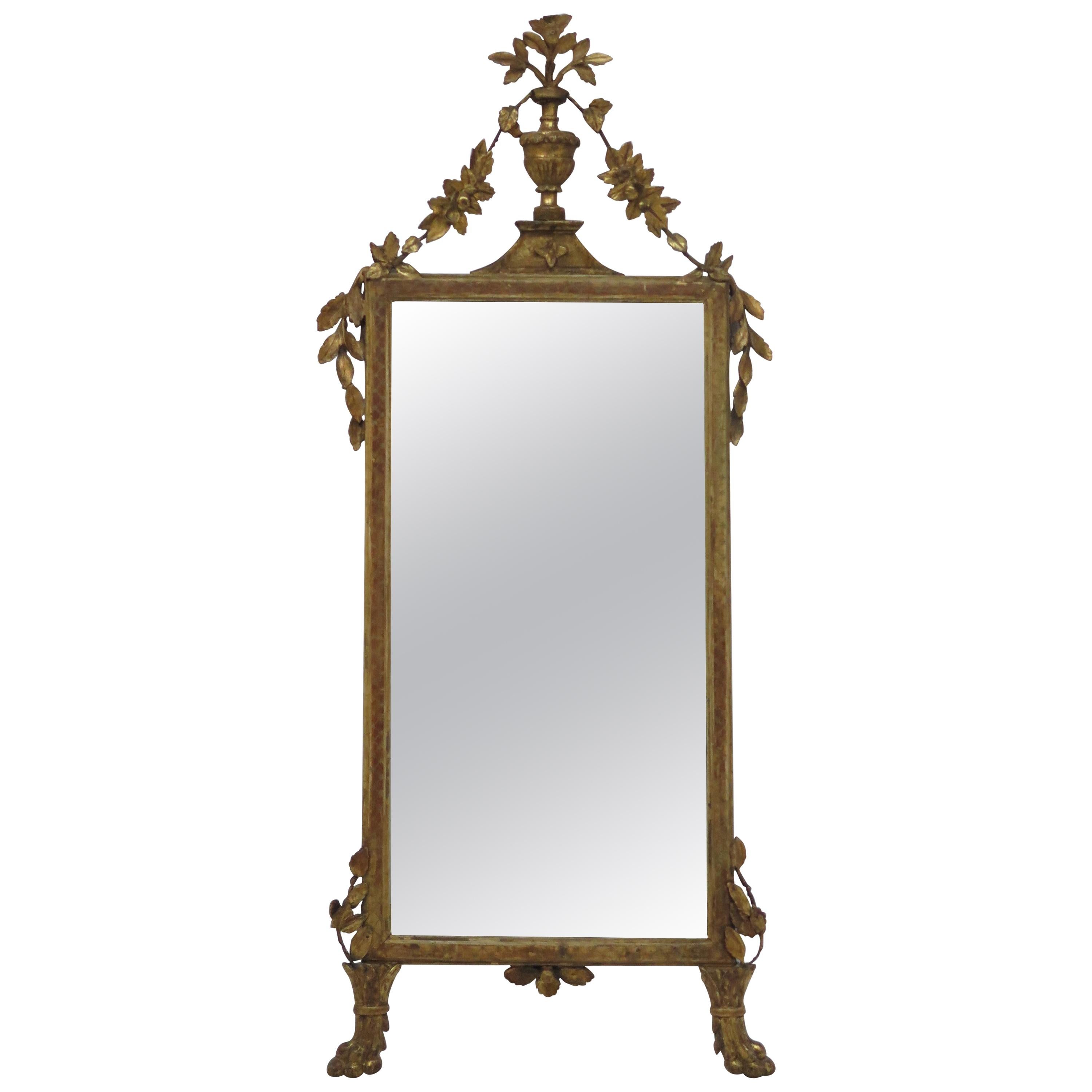 A Italian Neoclassic Giltwood Mirror