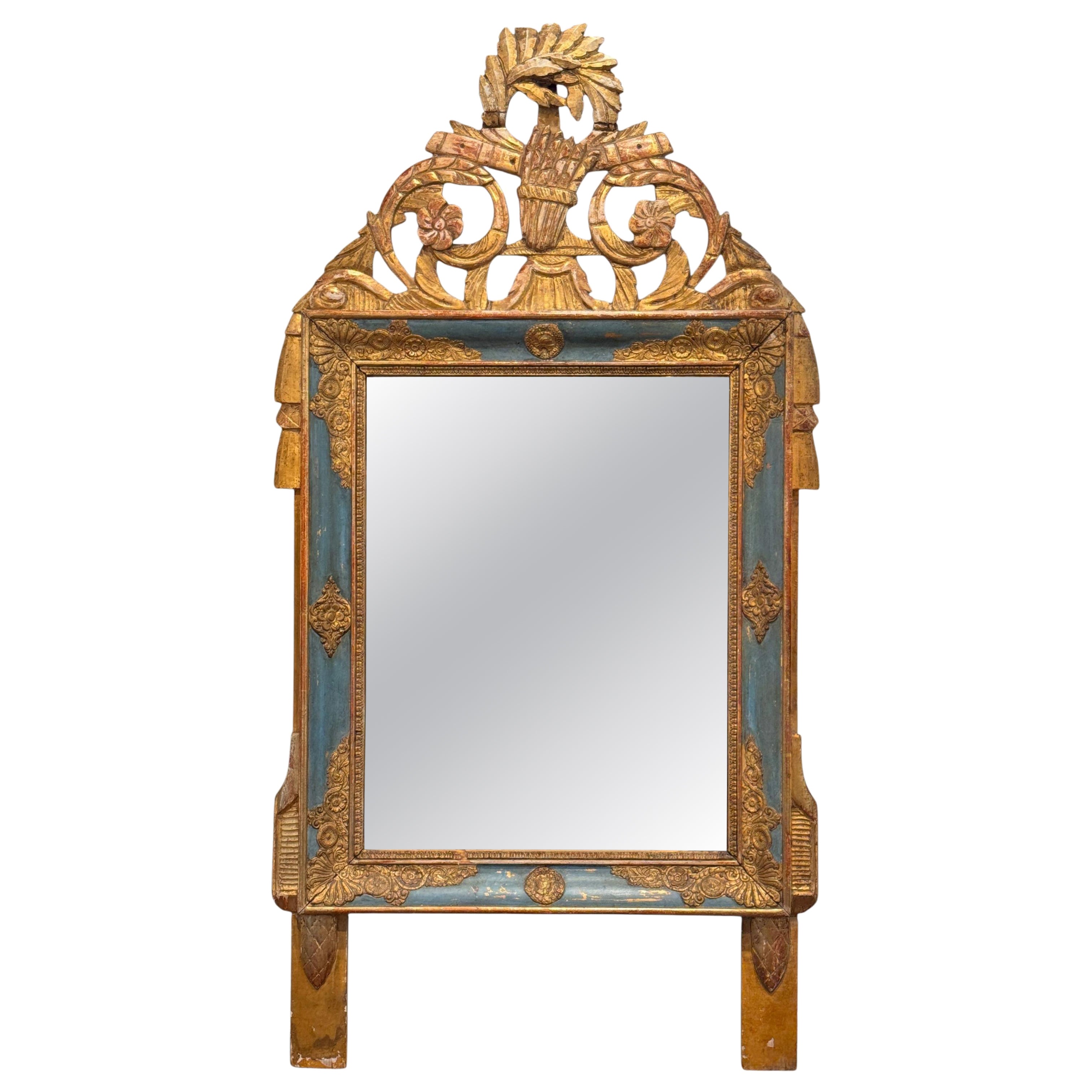 18th Century Italian Neoclassical Giltwood Mirror For Sale