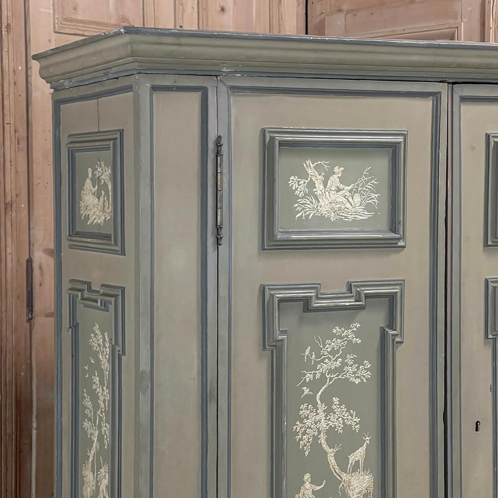 18th Century Italian Neoclassical Hand Painted Armoire For Sale 2