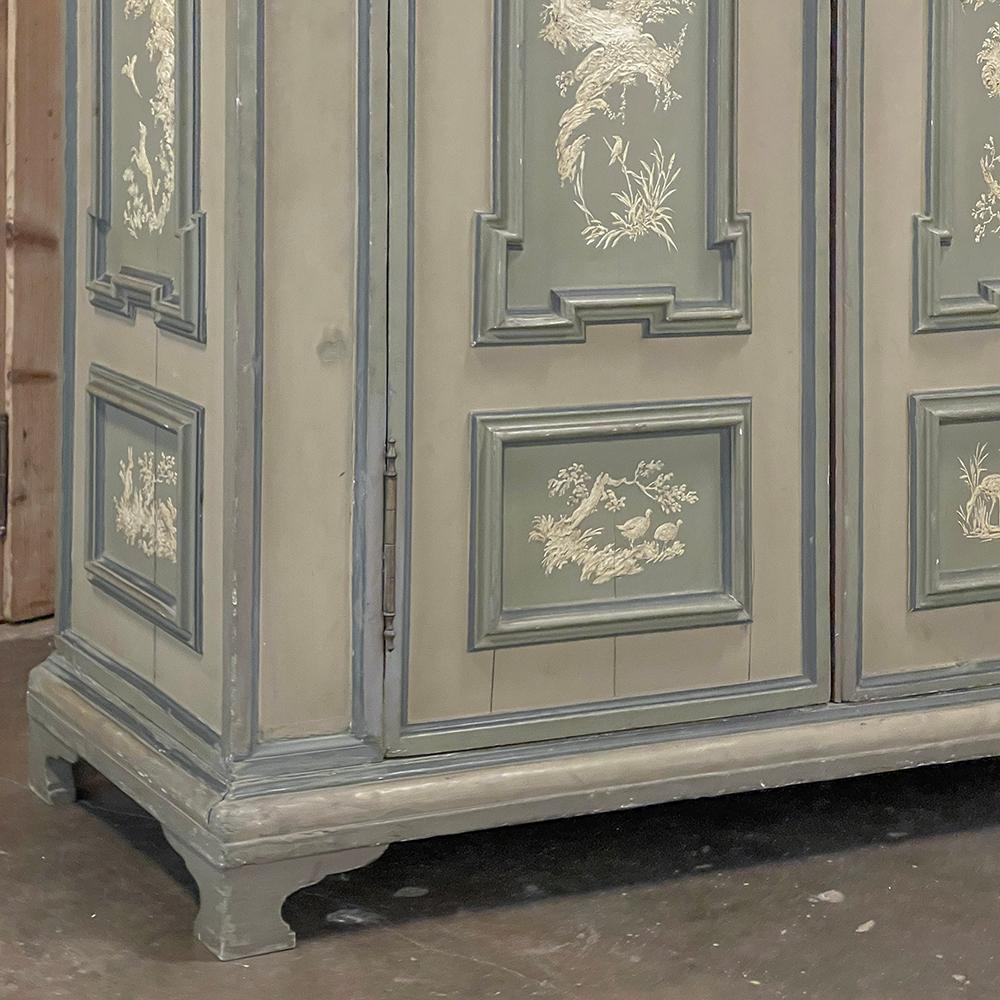 18th Century Italian Neoclassical Hand Painted Armoire For Sale 3