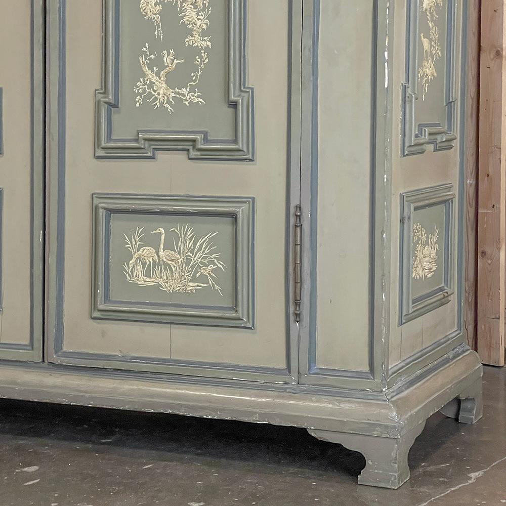 18th Century Italian Neoclassical Hand Painted Armoire For Sale 5