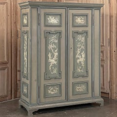 18th Century Italian Neoclassical Hand Painted Armoire