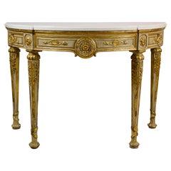 18th Century, Italian Neoclassical Lacquered and Giltwood Console Table