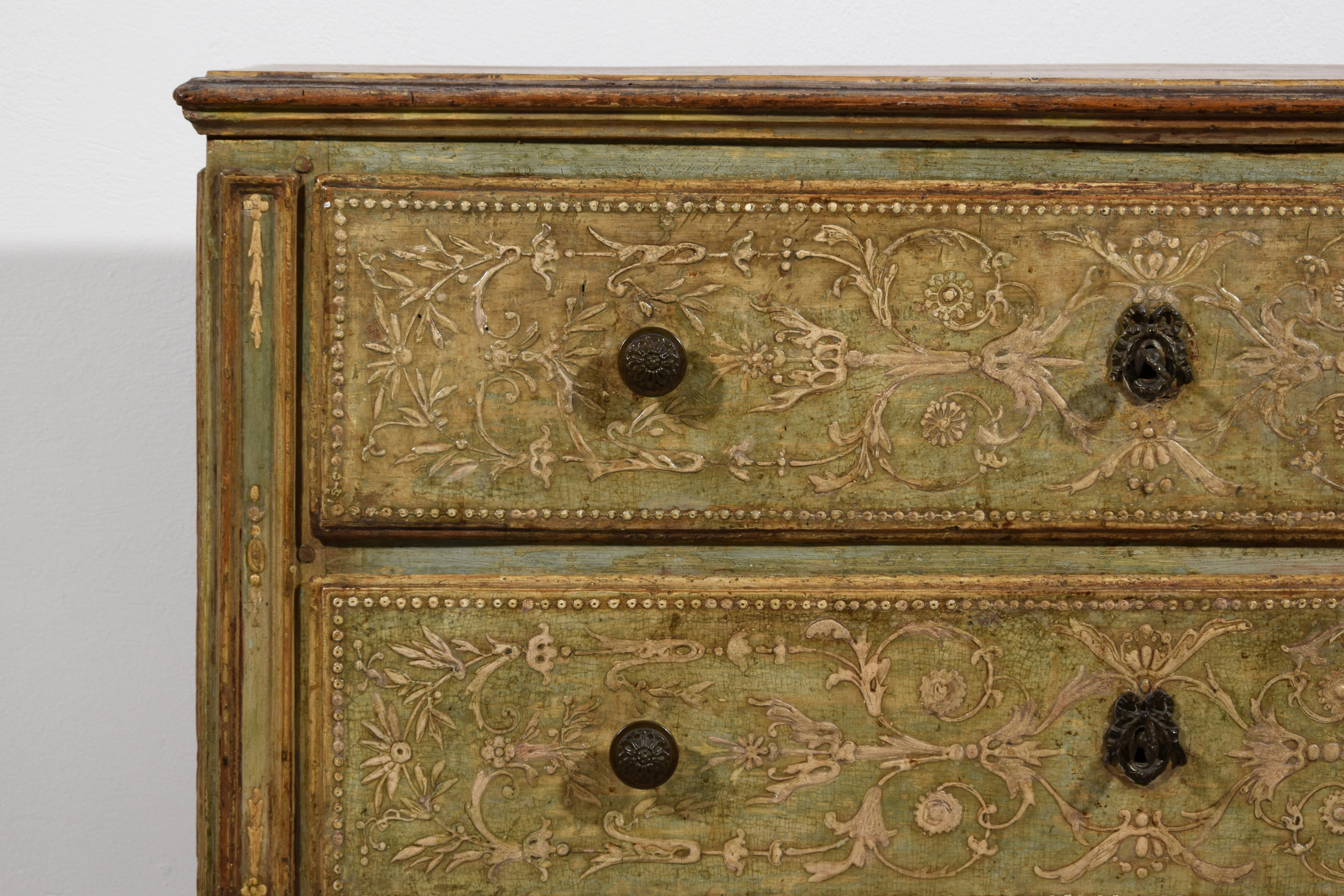 18th Century, Italian Neoclassical Lacquered Wood Chest of Drawer 15