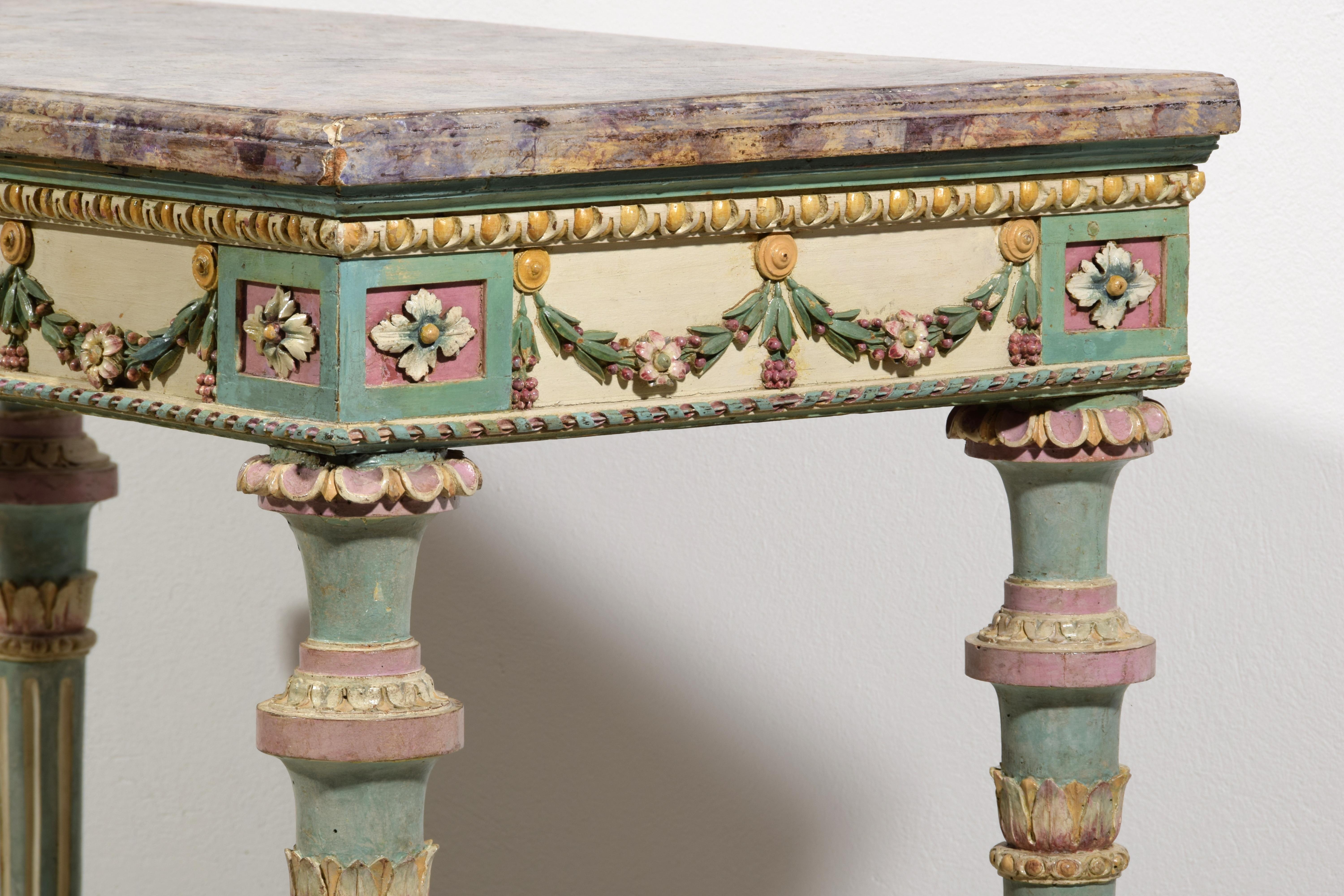 18th Century, Italian Neoclassical Lacquered Wood Console For Sale 13
