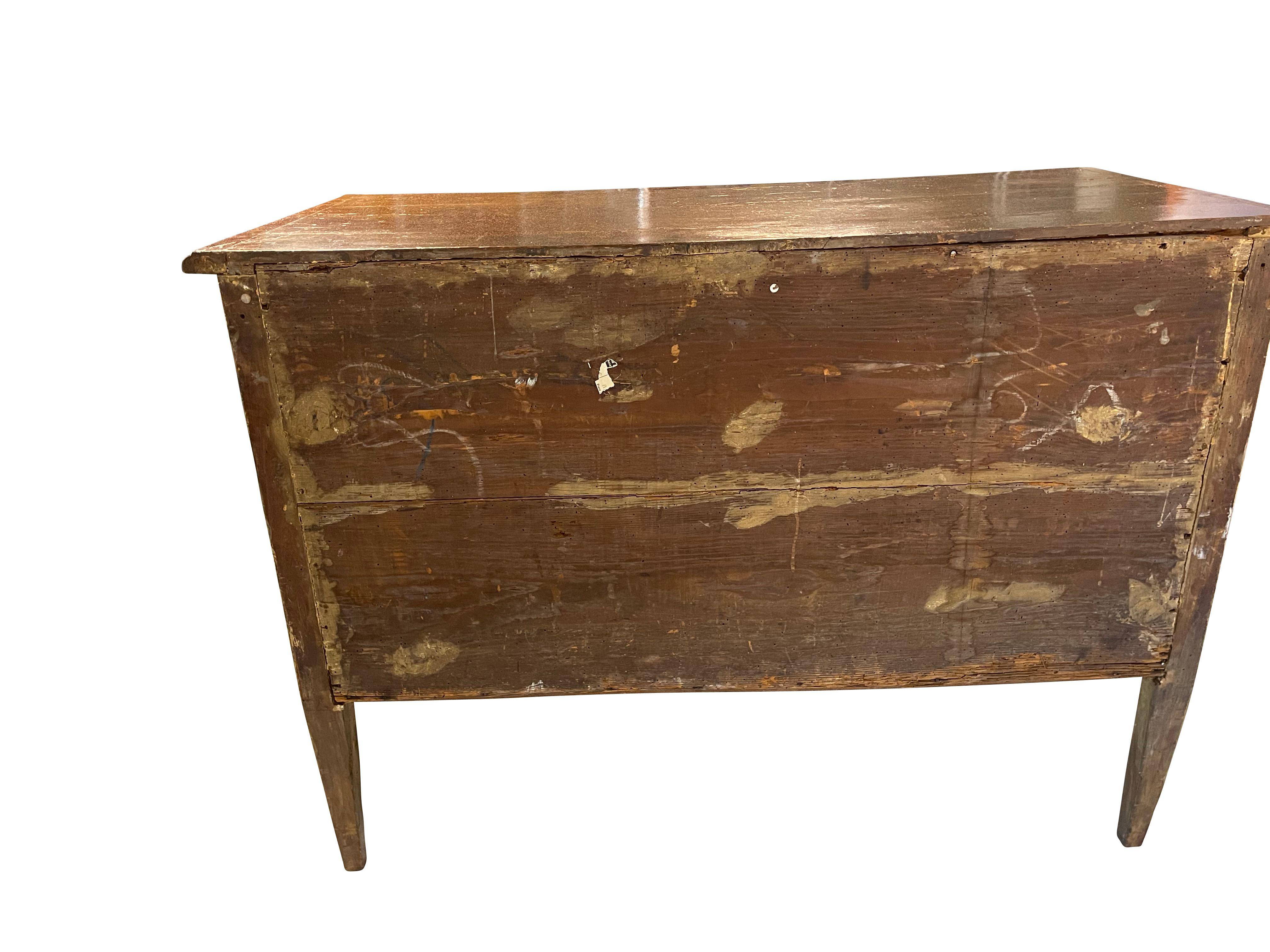 Wood 18th Century Italian Neoclassical Paint Decorated Commode  For Sale