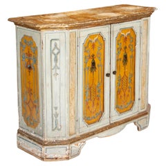 Armadio neoclassico italiano del XVIII secolo dipinto e decorato