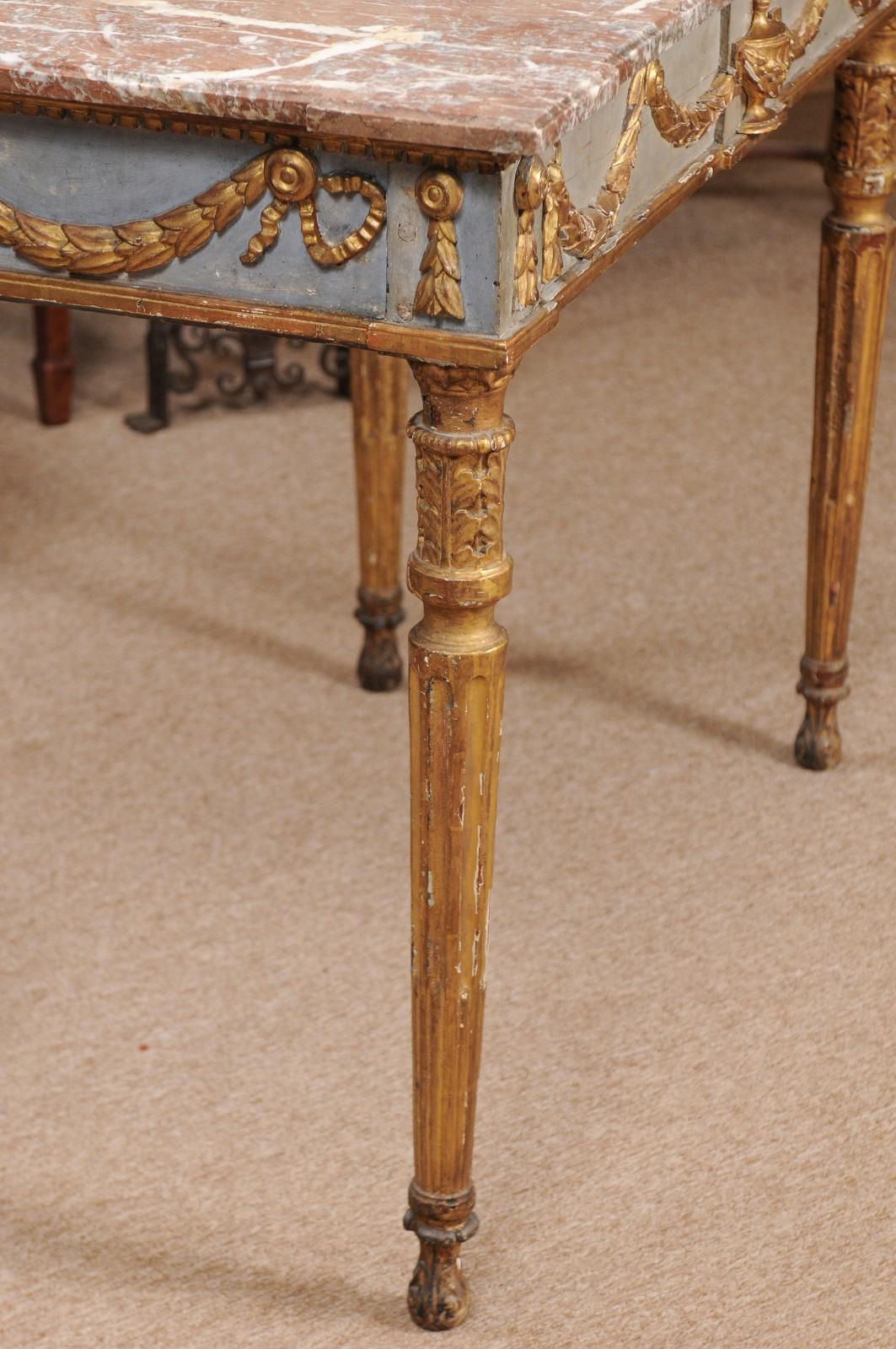 18th Century Italian Neoclassical Painted and Parcel-Gilt Center/Console Table 8